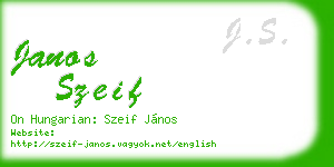 janos szeif business card
